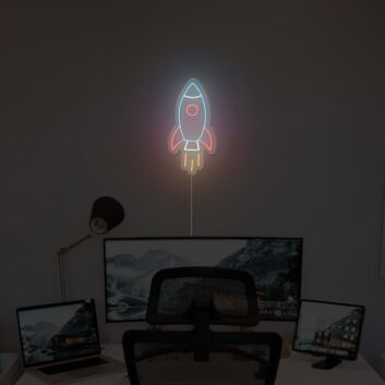 Rakete LED Neonschild Moderne Wandbeleuchtung für Arbeitszimmer Home Office Studio und kreative Wohnräume