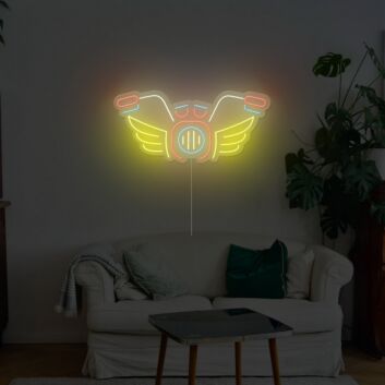 Abstraktes Flügel Motiv LED Neonschild Moderne Wandbeleuchtung für Wohnzimmer Studio und kreative Innenräume