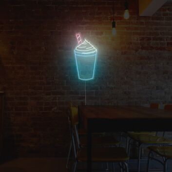 Milchshake Becher LED Neonschild Moderne Lichtdekoration für Café Küche Studio und kreative Wohnräume