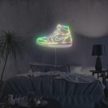 Sportlicher Sneaker LED Neonschild Moderne Wandbeleuchtung im Streetwear Stil für Studio Gaming Zimmer und kreative Räume