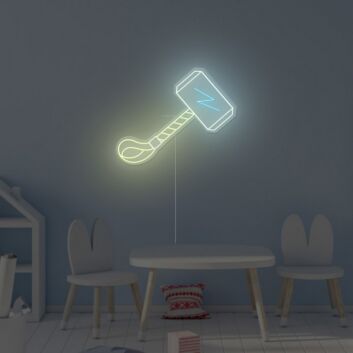 Abstraktes Hammer Symbol LED Neonschild für moderne Wanddekoration