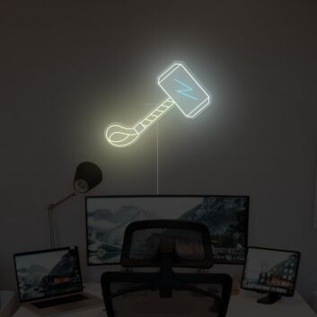 Abstraktes Hammer Symbol LED Neonschild für moderne Wanddekoration