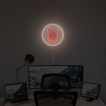 Zahn Symbol LED Neonschild für Zahnarztpraxis und moderne Wanddekoration