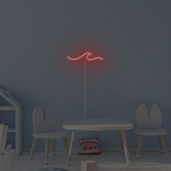 Abstrakte Wellenform LED Neonschild für moderne Wanddekoration und ruhige Lichtakzente