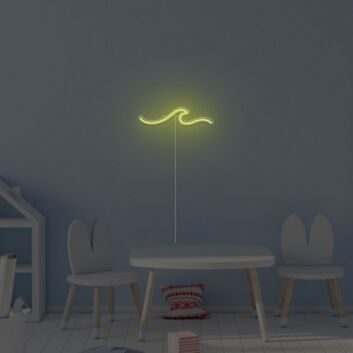 Abstrakte Wellenform LED Neonschild für moderne Wanddekoration und ruhige Lichtakzente