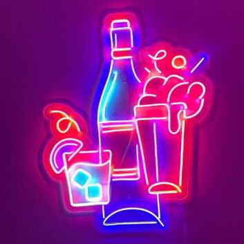 Bier und Getränke Motiv LED Neonschild für Bar Party und moderne Wanddekoration
