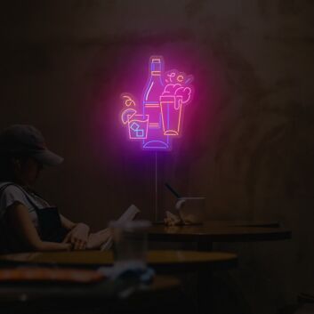 Bier und Getränke Motiv LED Neonschild für Bar Party und moderne Wanddekoration