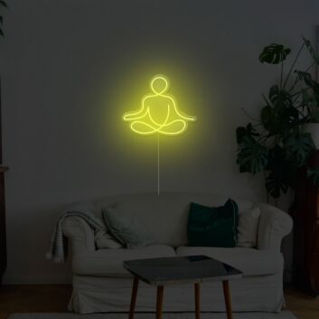 Minimalistisches Meditationsmotiv LED Neonschild für ruhige Wanddekoration
