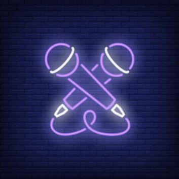 Dekoratives LED Neonschild mit gekreuzten Trommelstöcken Symbol für Musikstudio Proberaum und moderne Raumgestaltung