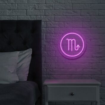 Stilvolles LED Neonschild mit Skorpion Sternzeichen Symbol für Schlafzimmer Wohnzimmer und moderne Wanddekoration