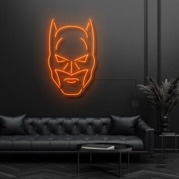 Modernes LED Neonschild mit abstrakter Fledermaus Maske für Wohnzimmer Schlafzimmer und stilvolle Wanddekoration