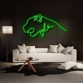 Modernes LED Neonschild mit Bären Silhouette für Wohnzimmer Loft Home Office und stilvolle Wanddekoration