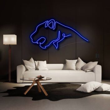 Modernes LED Neonschild mit Bären Silhouette für Wohnzimmer Loft Home Office und stilvolle Wanddekoration