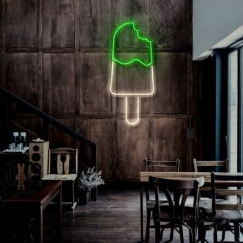 Modernes LED Neonschild Eis am Stiel als stilvolle Wanddekoration für Café, Küche, Dessertladen oder moderne Wohnräume