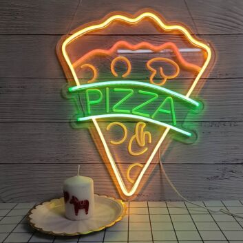 Personalisierbares Saftiges Pizza Stück LED Neonschild