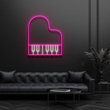Elegantes Klavier LED Neonschild mit Tastenmotiv für Musikzimmer Wohnzimmer und moderne Wanddekoration