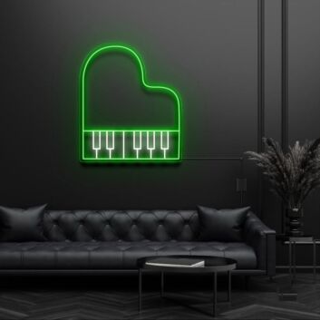 Elegantes Klavier LED Neonschild mit Tastenmotiv für Musikzimmer Wohnzimmer und moderne Wanddekoration