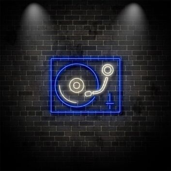DJ Plattenspieler LED Neonschild für Musikzimmer Bar Studio und moderne Wanddekoration