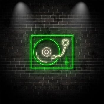 DJ Plattenspieler LED Neonschild für Musikzimmer Bar Studio und moderne Wanddekoration