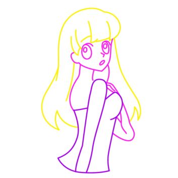 Niedliche Cartoon Mädchen LED Neonschild als dekorative Wandbeleuchtung im japanisch inspirierten Design