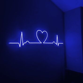 Herzlinie LED Neonschild als romantische Wanddekoration für Schlafzimmer Wohnzimmer oder Lounge