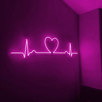 Herzlinie LED Neonschild als romantische Wanddekoration für Schlafzimmer Wohnzimmer oder Lounge