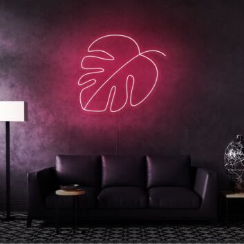 Grünes Blatt LED Neonschild als moderne Wanddekoration für Wohnzimmer Büro oder kreative Innenräume