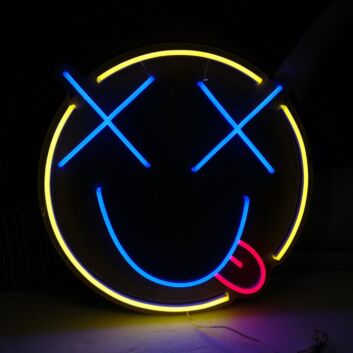 Smiley Gesicht LED Neonschild für Gaming Setup Streaming Zimmer und moderne Wanddekoration