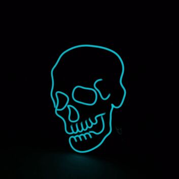 Minimalistisches Totenkopf LED Neonschild für moderne Wanddekoration Wohnzimmer Gaming Zimmer und Bar