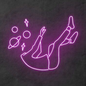 Schwebende Figur im Weltraum Neon LED Neonschild