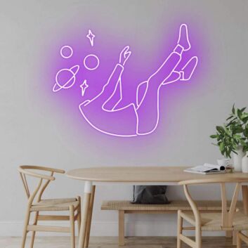 Schwebende Figur im Weltraum LED-Neonschild