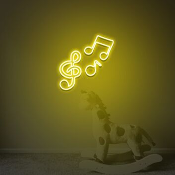 Violinschlüssel mit Noten als LED-Neonschild