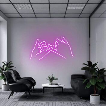 Hände mit kleinem Finger Schwur LED-Neonschild Wohnzimmer Büro