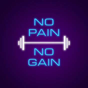 No Pain No Gain Barbell Neon Sign For Gym And Fitness Room