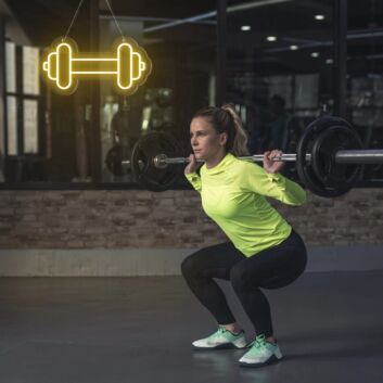 Hantel LED Neonschild für Fitnessstudio Home Gym und moderne Wanddekoration