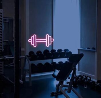 Hantel LED Neonschild für Home Gym Fitnessraum und moderne Wandbeleuchtung