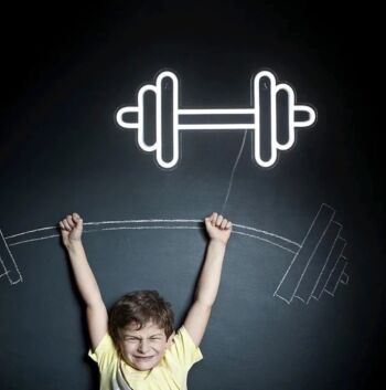 Hantel LED Neonschild für Home Gym Fitnessraum und moderne Wandbeleuchtung