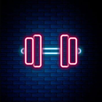 Hantel LED Neonschild für Home Gym Fitnessraum und moderne Sport Wanddekoration