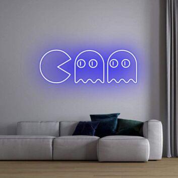Pac-Man und Geister LED-Neonschild Wohnzimmer Gaming Room