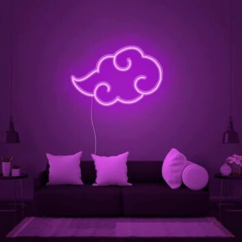 Wolken LED Neonschild für Kinderzimmer sanfte Wandbeleuchtung in warmem Lila