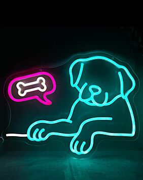 Süßer Hund mit Knochen LED Neonschild für Wanddekoration