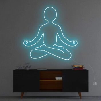 Meditierende Figur im Lotussitz LED-Neonschild Wohnzimmer Yoga Studio