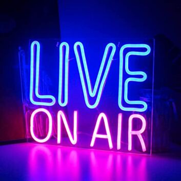 LIVE ON AIR LED-Neonschild für Studio und Streaming