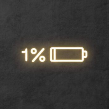 Batteriesymbol mit Prozentanzeige LED Neonschild für Schlafzimmer und Wohnzimmer
