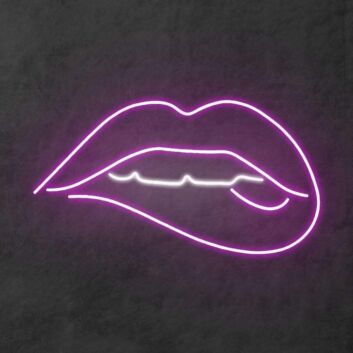 Lippen mit leichtem Biss LED-Neonschild Wohnzimmer Bar