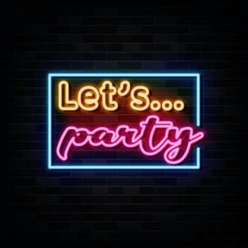 Let's party LED-Neonschild für Bar Club