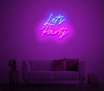 Let’s Party als LED-Neonschild
