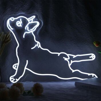 Französische Bulldogge Silhouette LED-Neonschild Wohnzimmer Haustierbereich