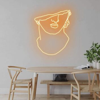 Skulpturales Gesicht als LED-Neonschild