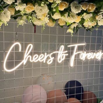 Cheers to Forever LED-Neonschild für Hochzeit Feier